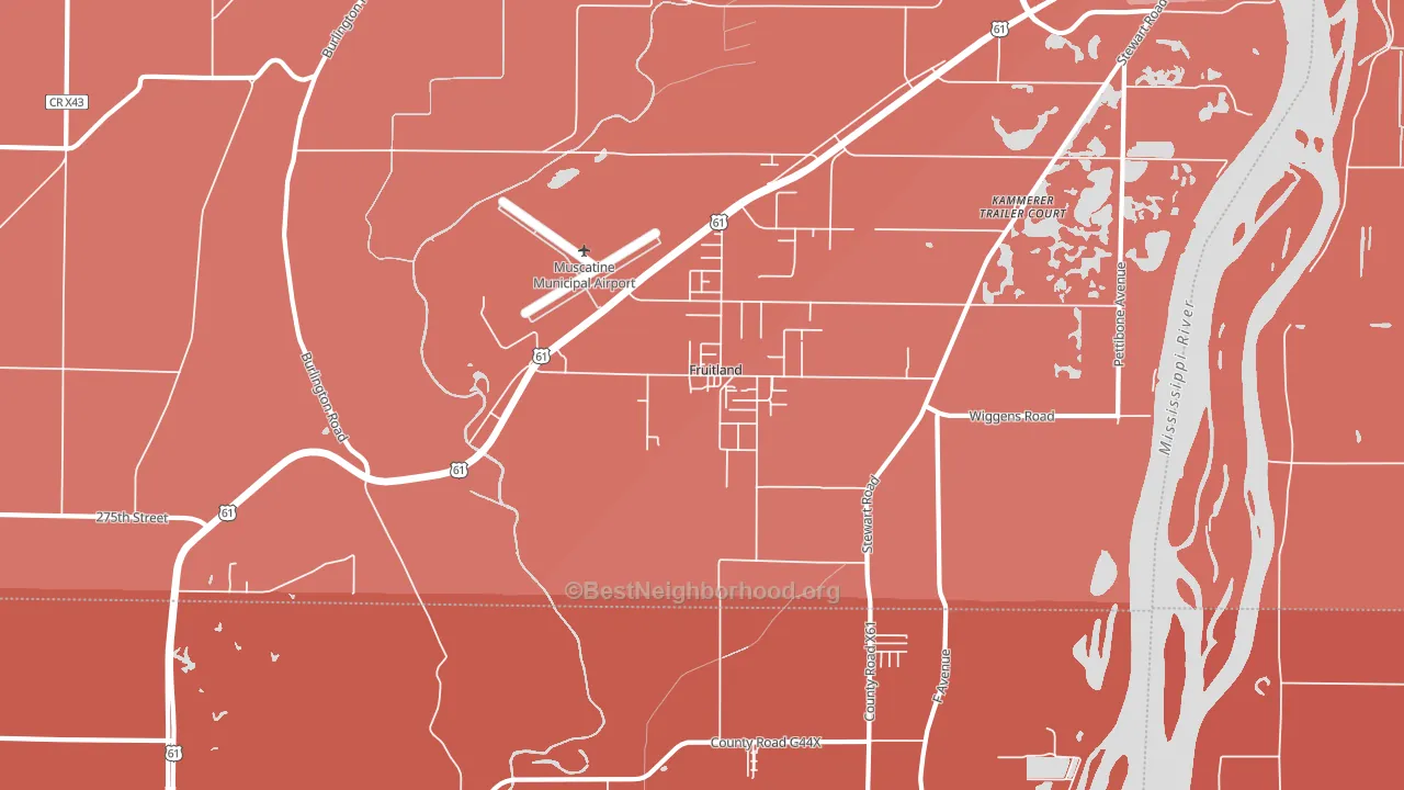 Fruitland, IA block-group political-lean map