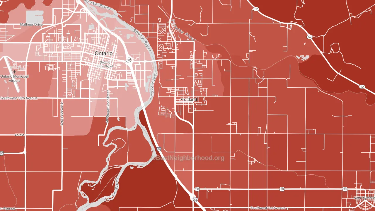 Fruitland, ID block-group political-lean map