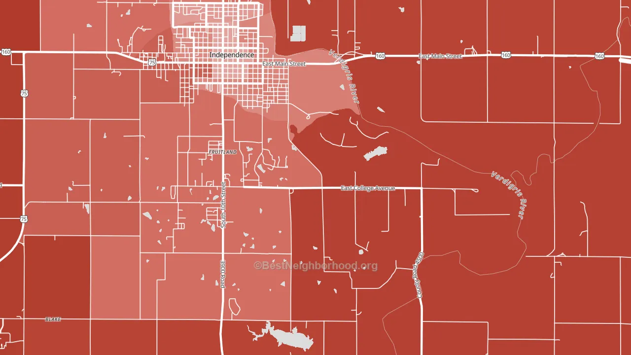 Fruitland, KS block-group political-lean map