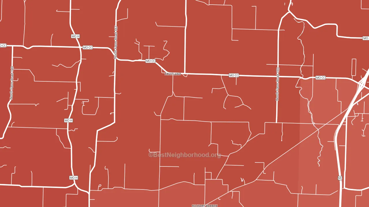 Fruitland, MO block-group political-lean map