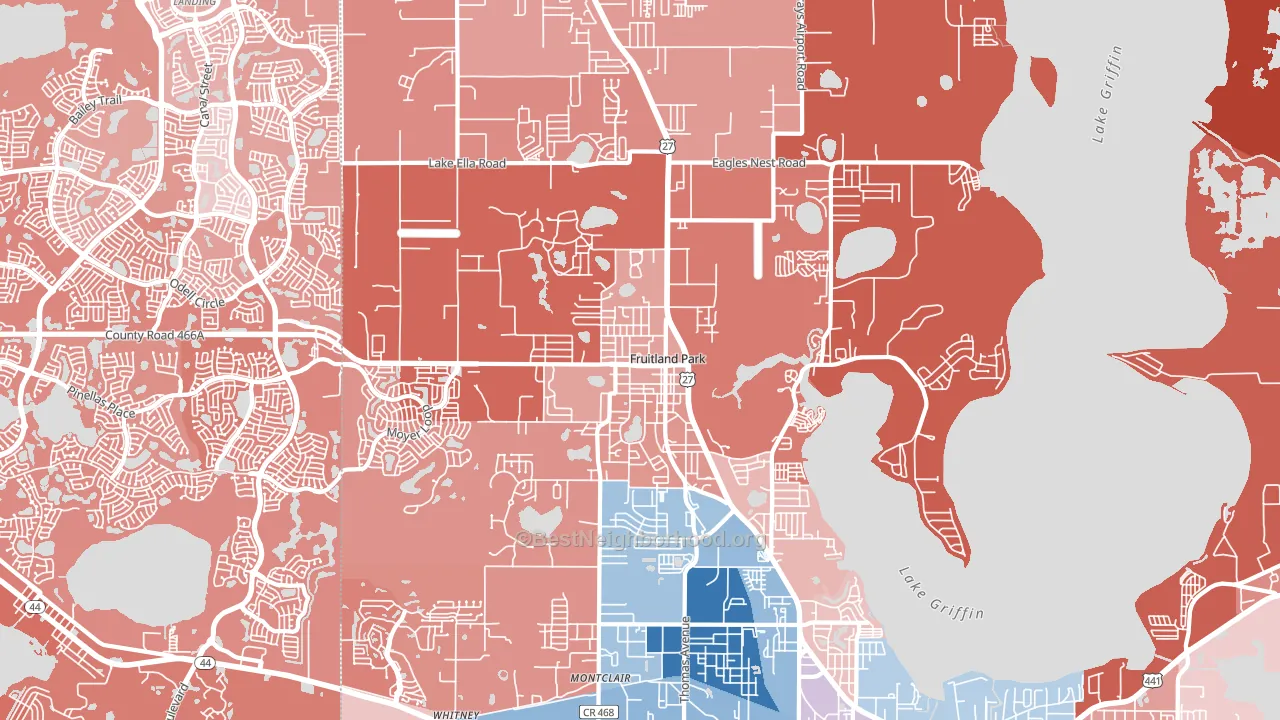 Fruitland Park, FL block-group political-lean map