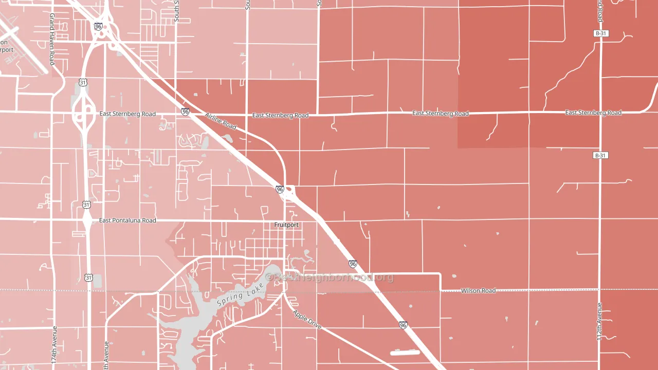 Fruitport, MI block-group political-lean map