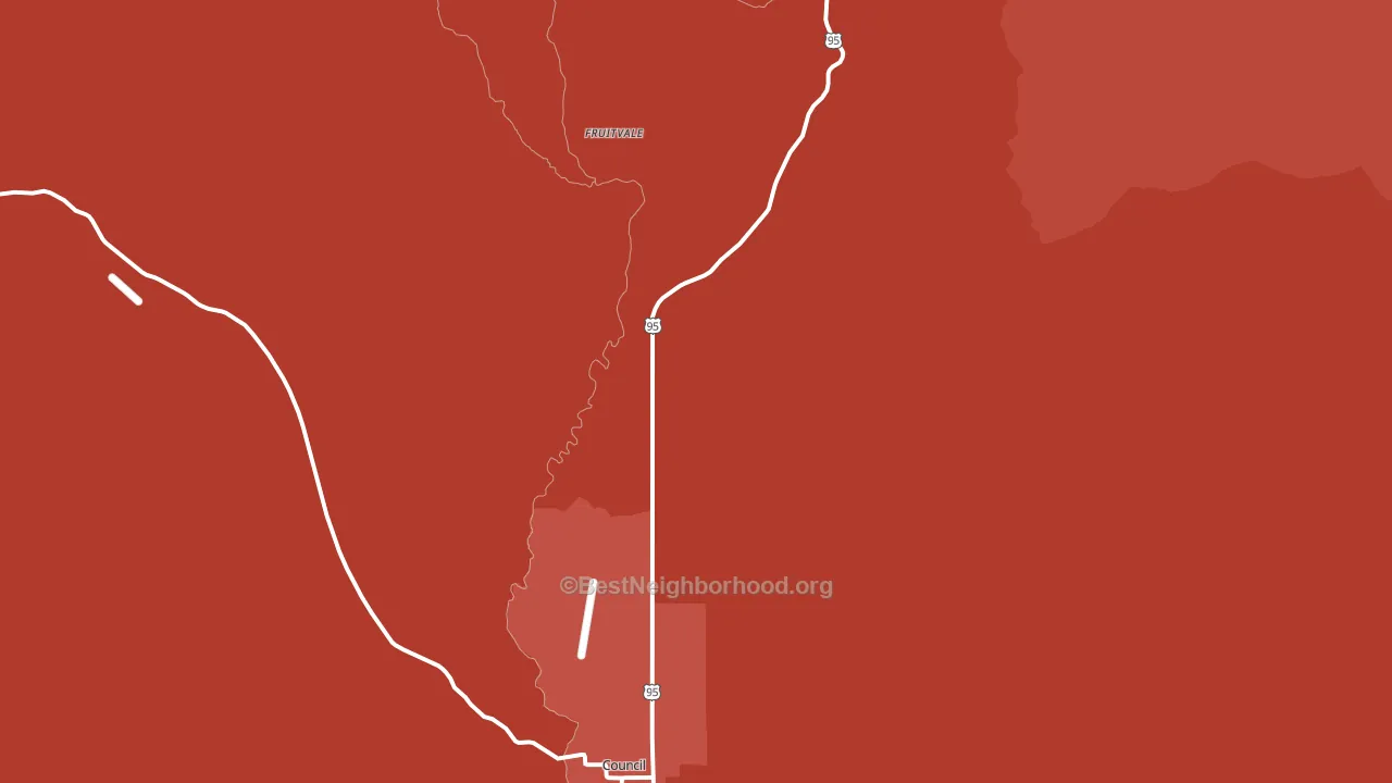 Fruitvale, ID block-group political-lean map
