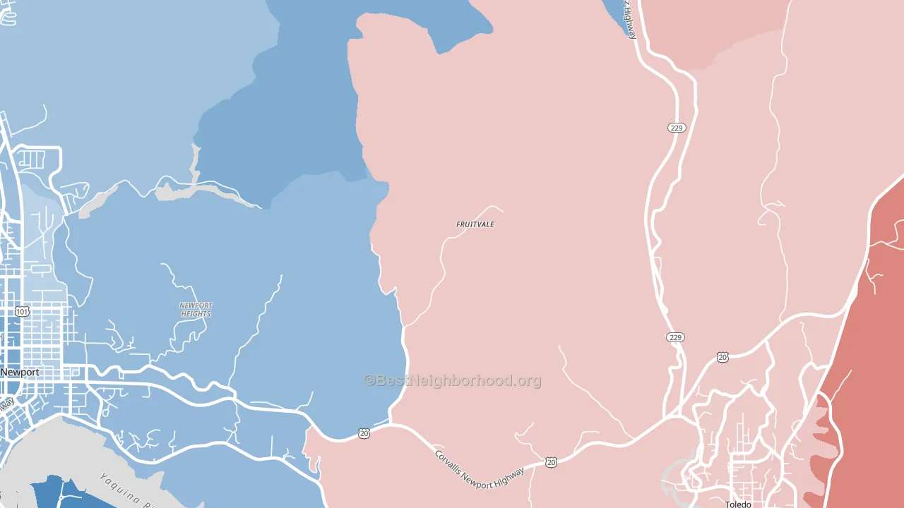 Fruitvale, OR block-group political-lean map