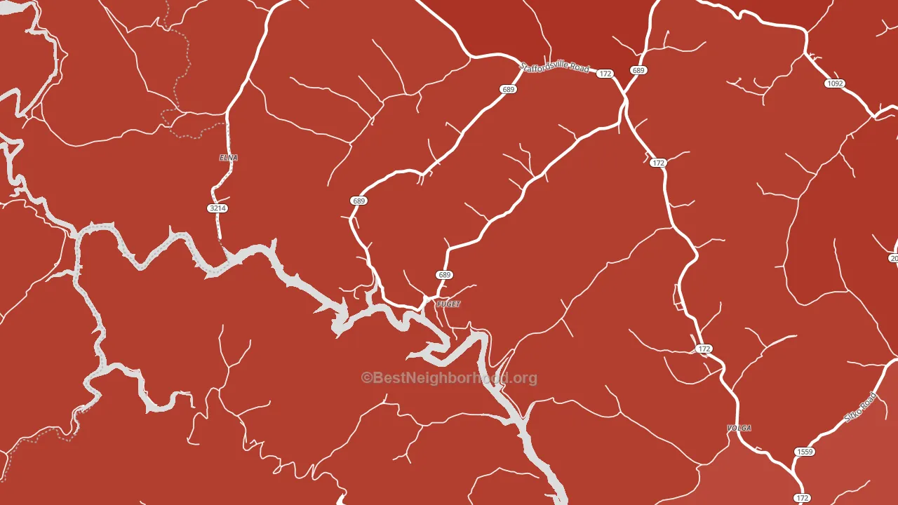 Fuget, KY block-group political-lean map