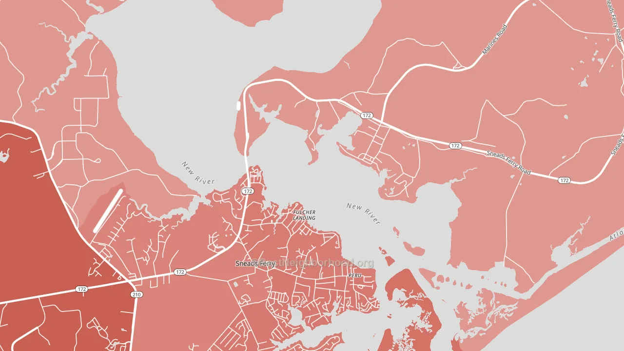 Fulcher Landing, NC block-group political-lean map