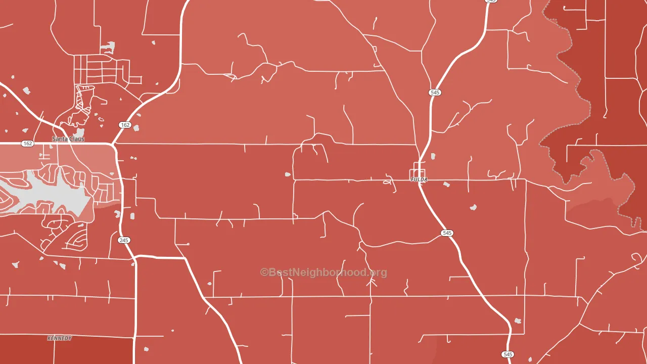 Fulda, IN block-group political-lean map