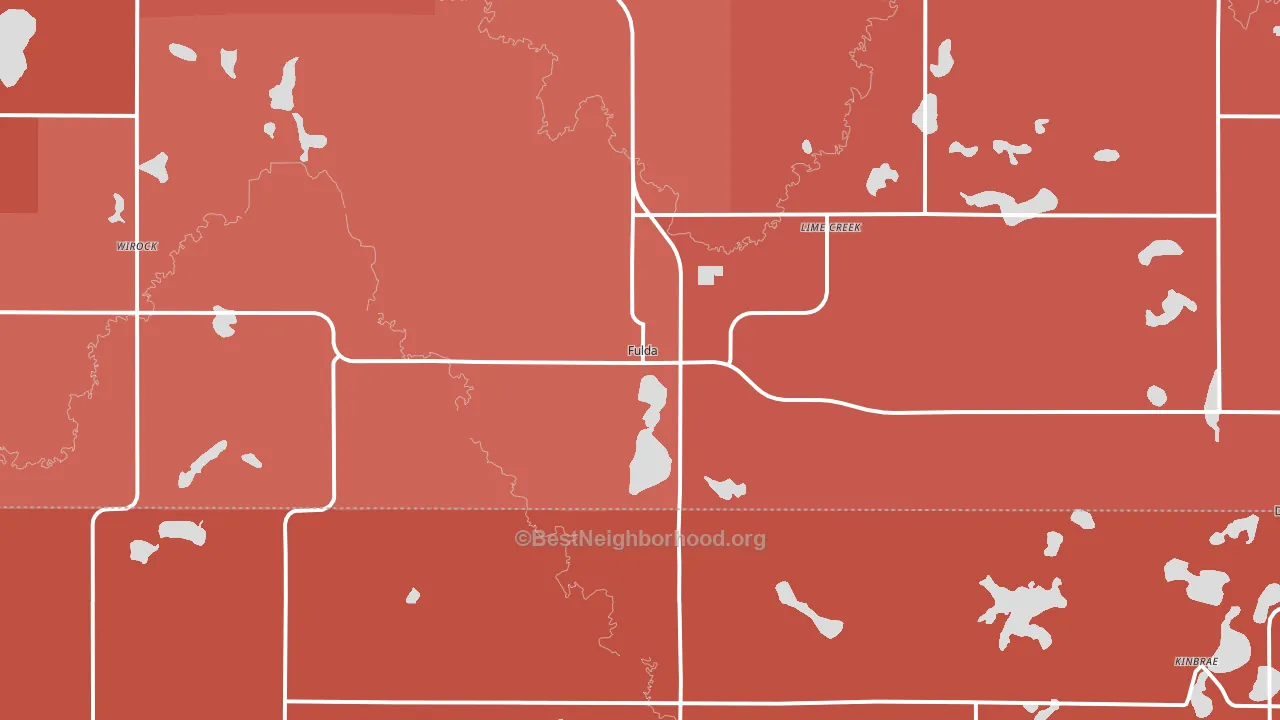 Fulda, MN block-group political-lean map