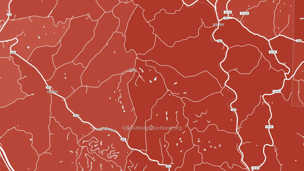 Fulda, OH block-group political-lean map