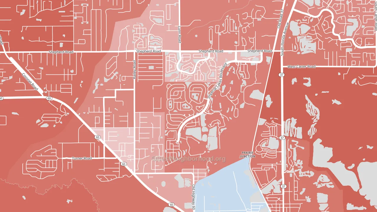Fuller Heights, FL block-group political-lean map