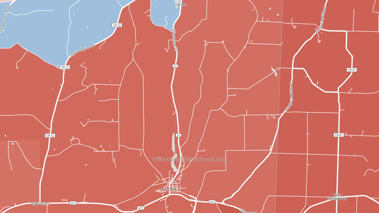 Fulmer Valley, NY block-group political-lean map