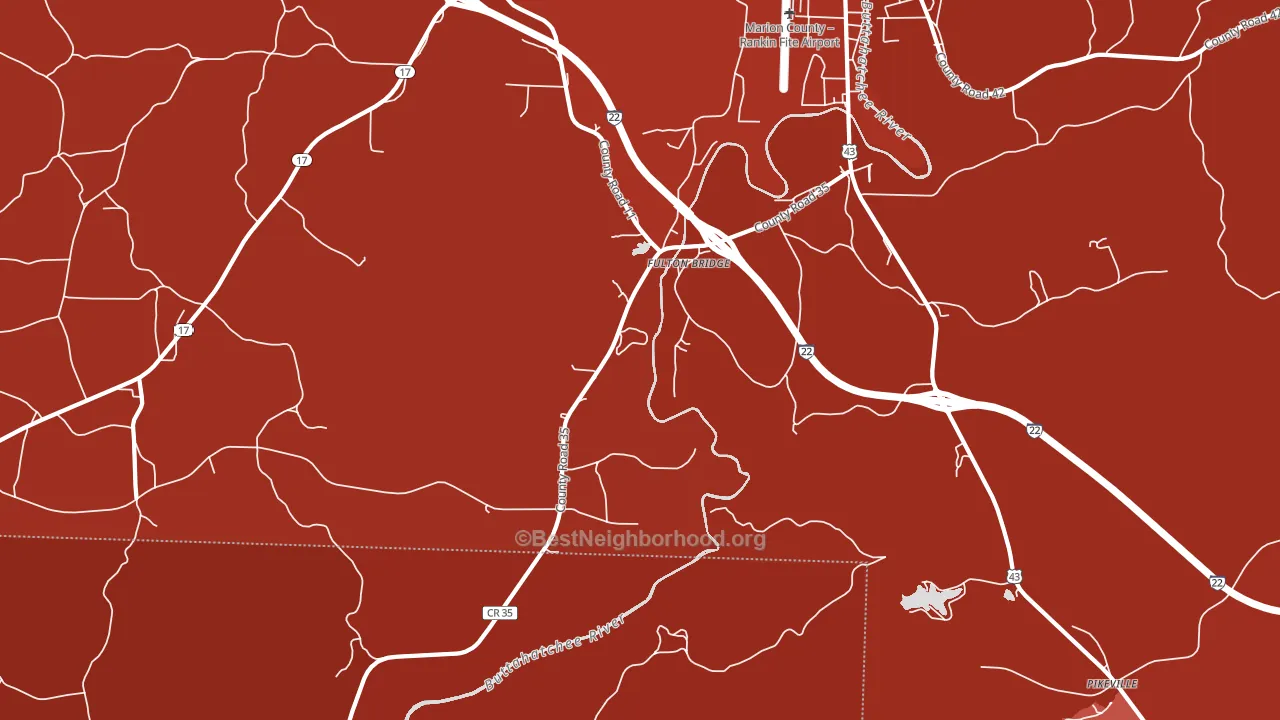 Fulton Bridge, AL block-group political-lean map