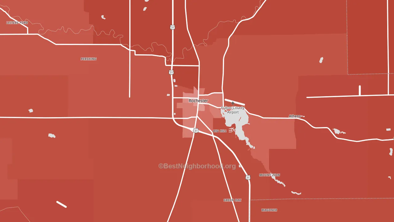 Fulton County, IN block-group political-lean map