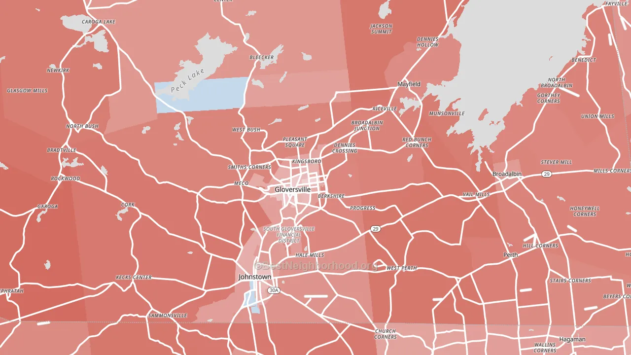 Fulton County, NY block-group political-lean map