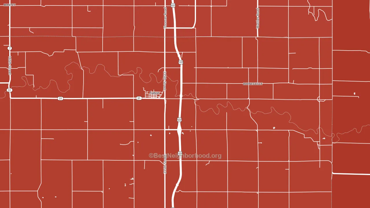 Fulton, KS block-group political-lean map
