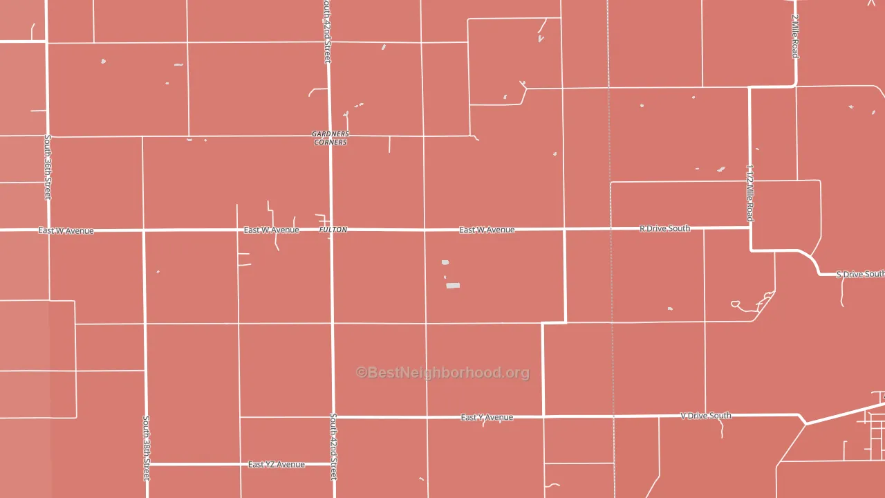 Fulton, MI block-group political-lean map