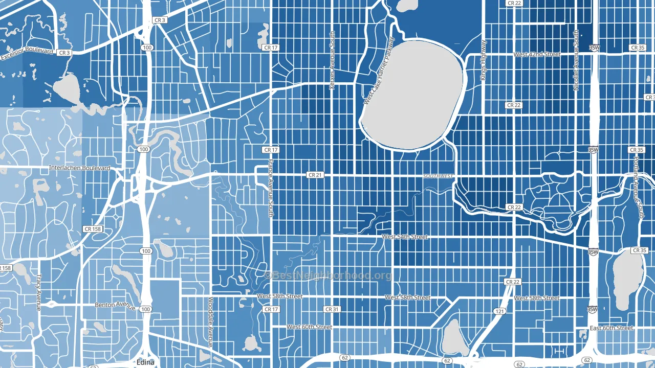 Fulton, Minneapolis, MN block-group political-lean map