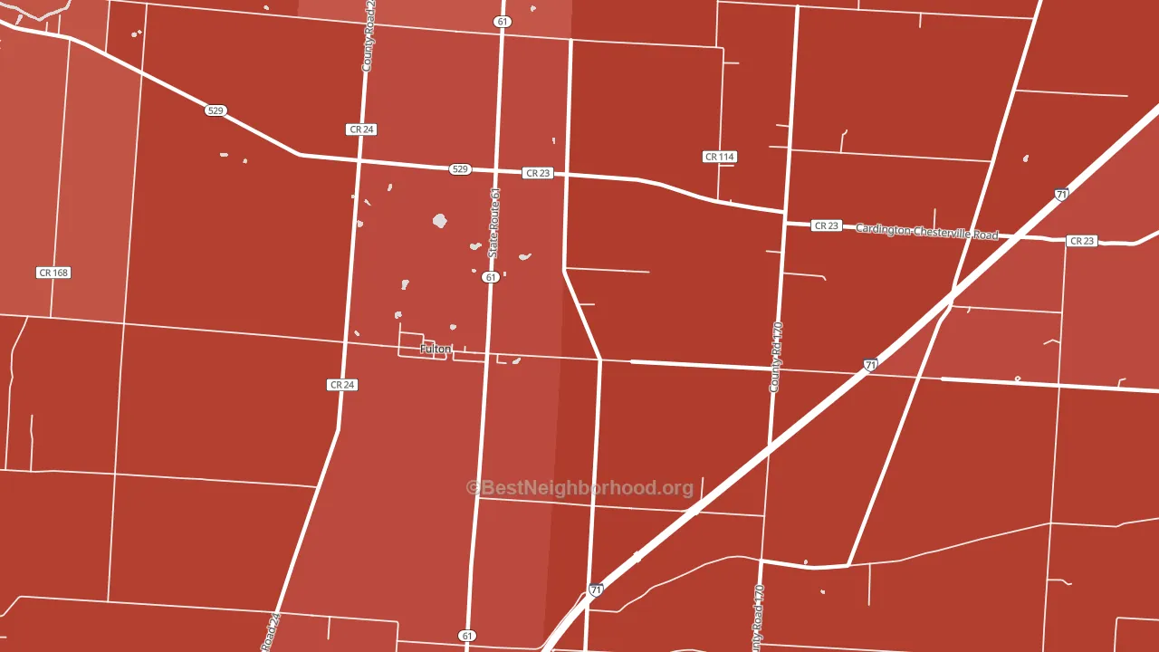 Fulton, OH block-group political-lean map