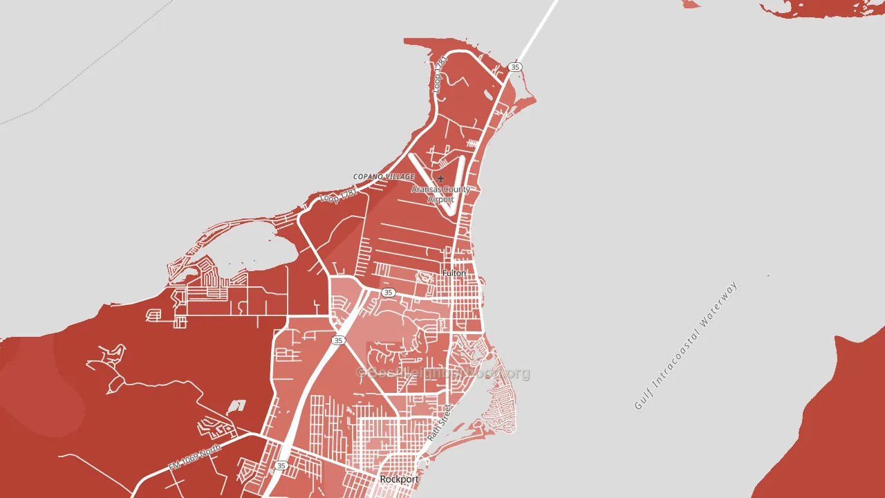 Fulton, TX block-group political-lean map