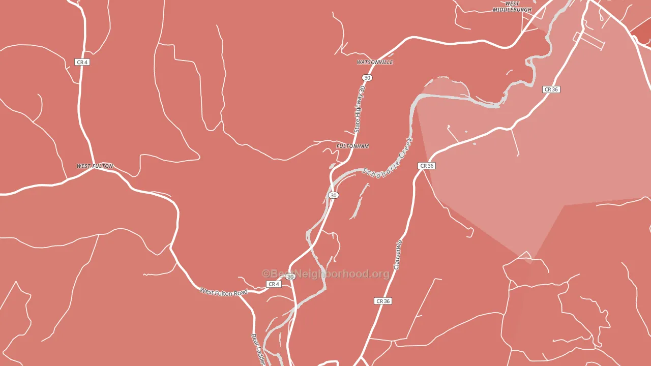 Fultonham, NY block-group political-lean map