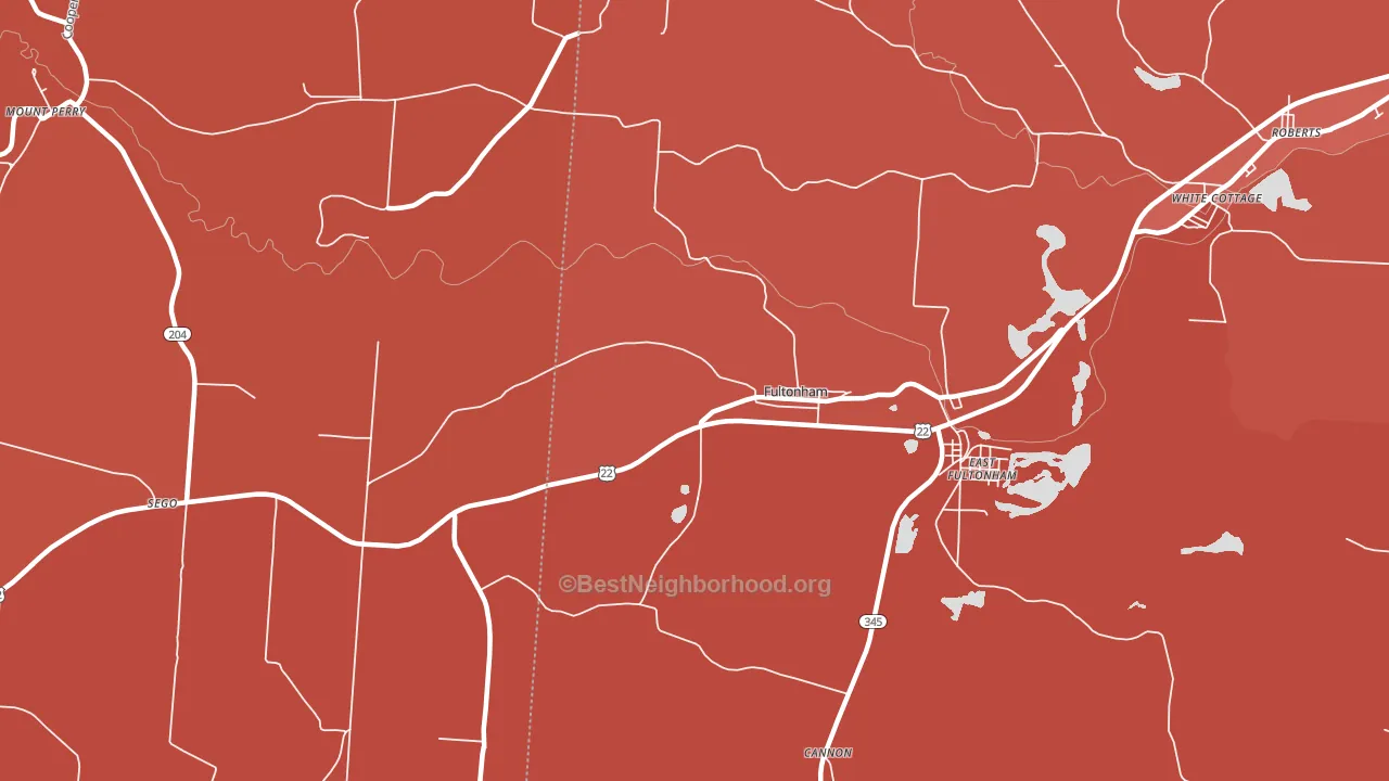 Fultonham, OH block-group political-lean map