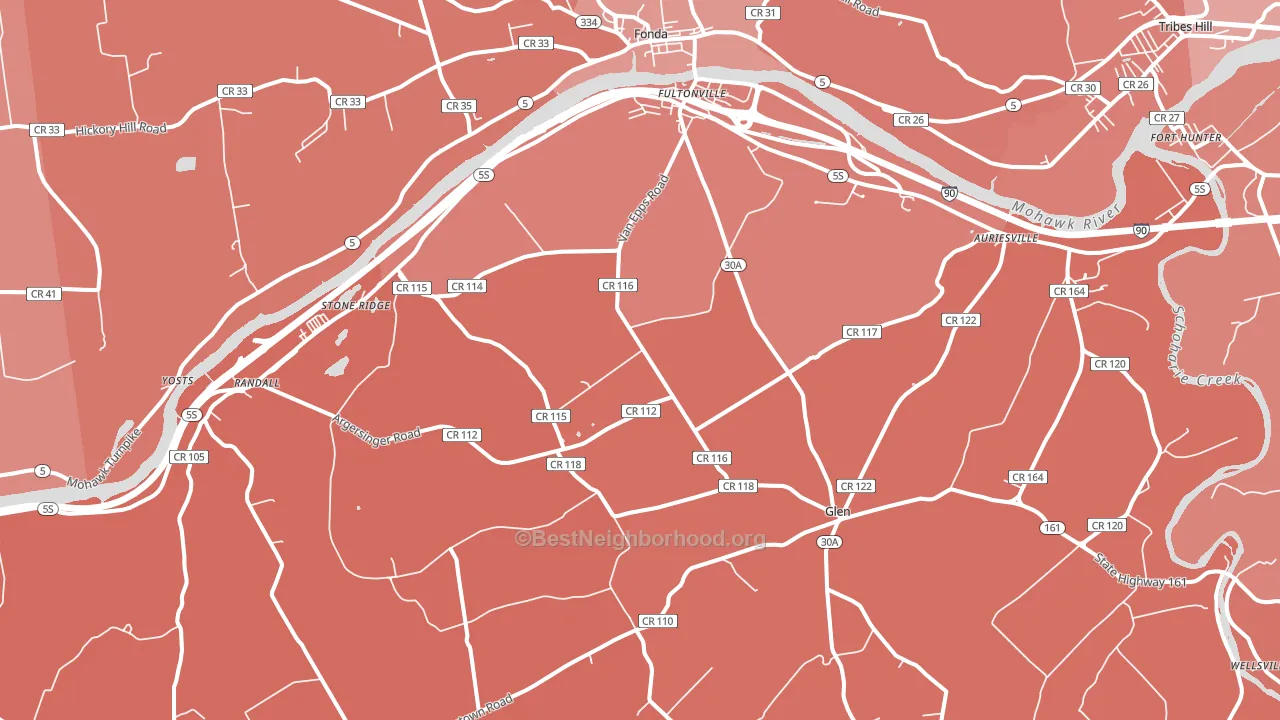 Fultonville, NY block-group political-lean map