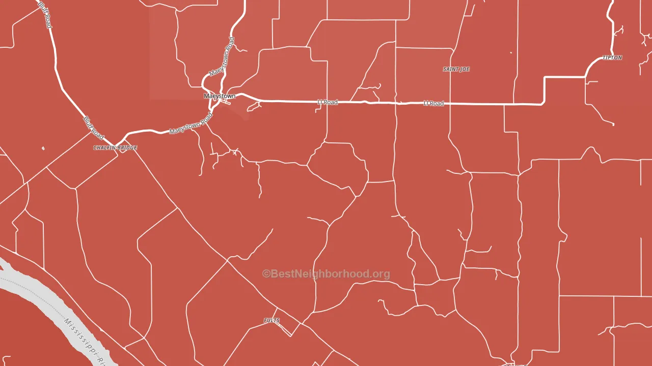 Fults, IL block-group political-lean map
