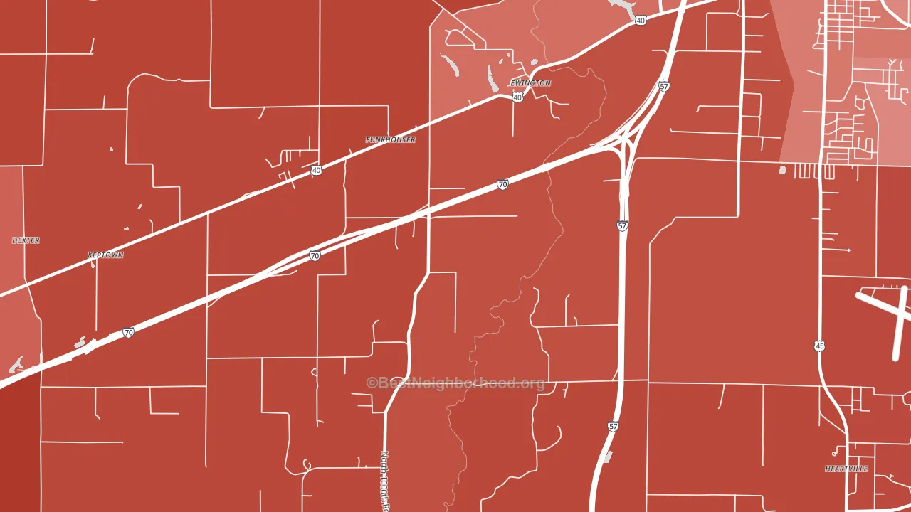 Funkhouser, IL block-group political-lean map