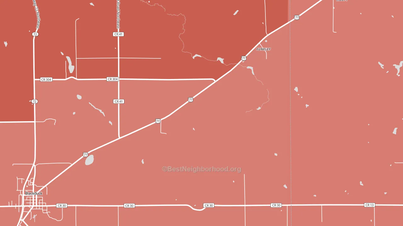 Funkley, MN block-group political-lean map