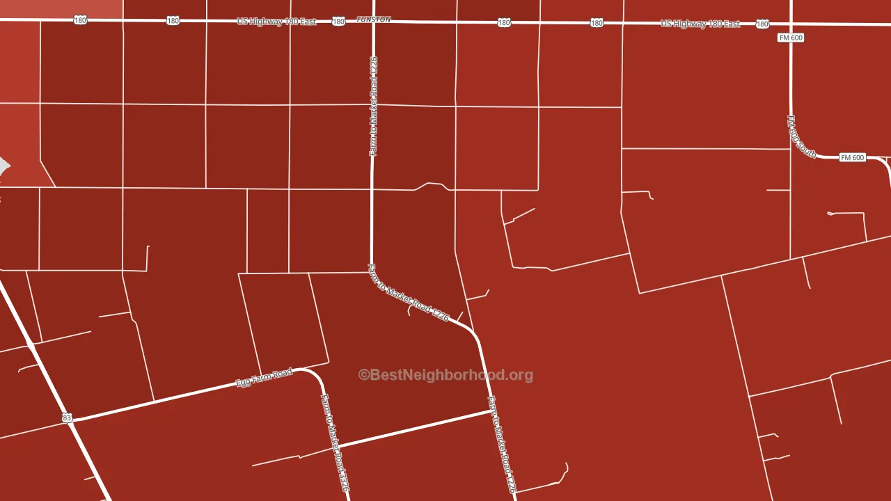 Funston, TX block-group political-lean map