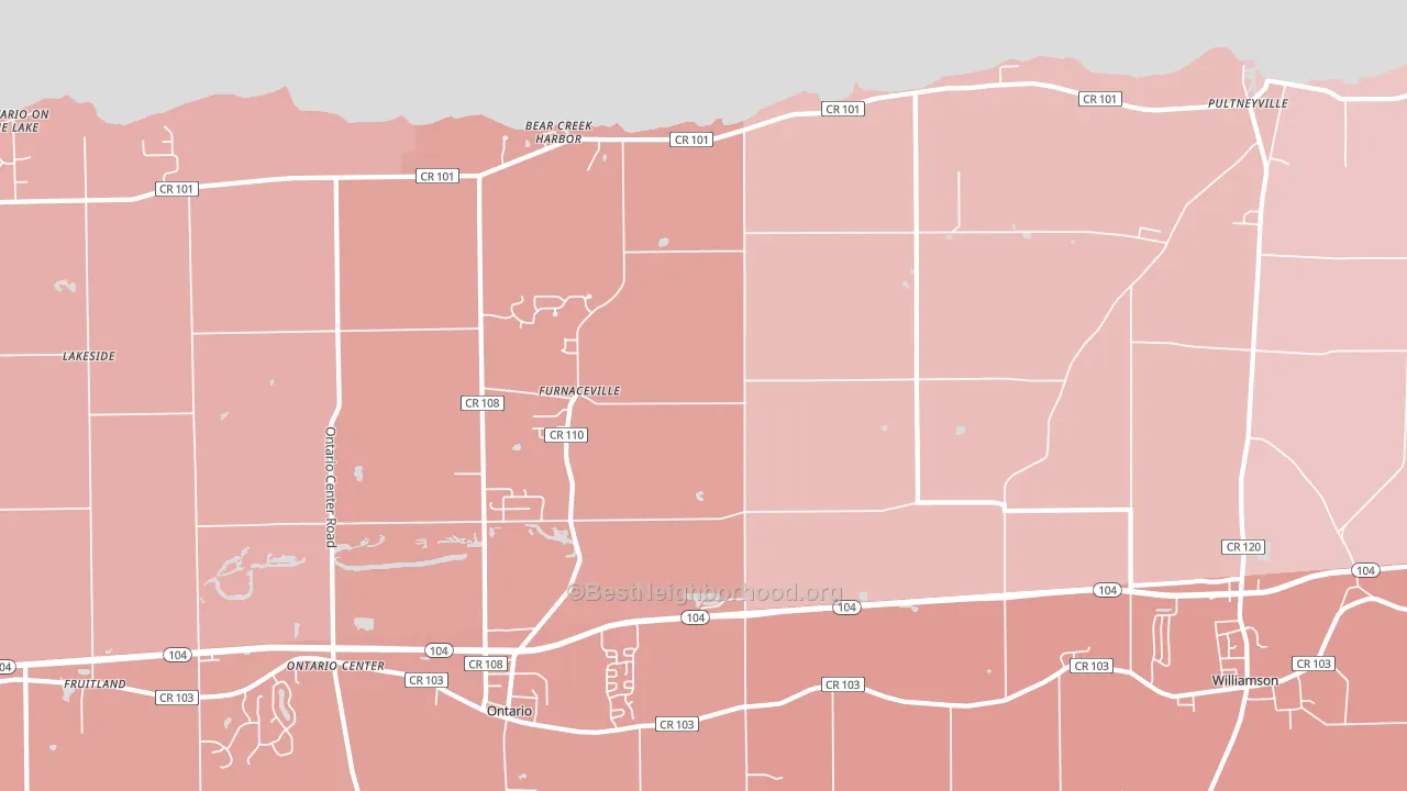 Furnaceville, NY block-group political-lean map