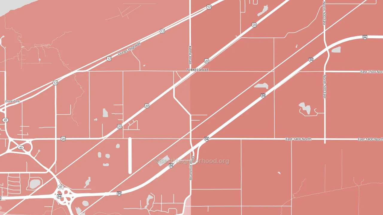 Furnessville, IN block-group political-lean map
