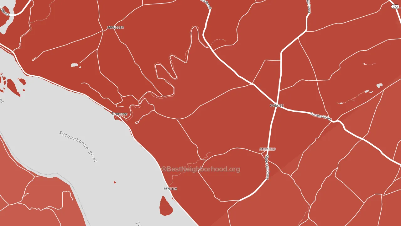 Furniss, PA block-group political-lean map