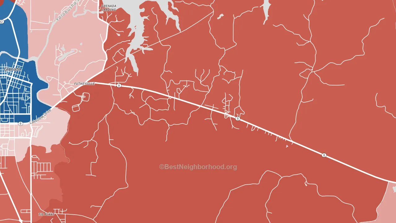 Futheyville, MS block-group political-lean map