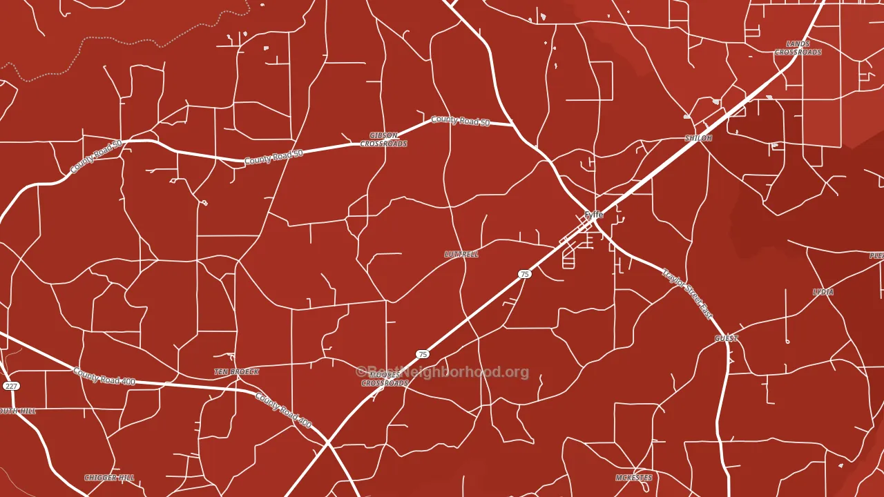 Fyffe, AL block-group political-lean map