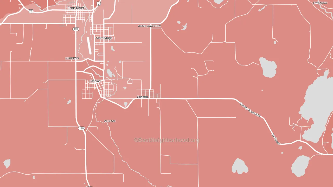 Gaastra, MI block-group political-lean map