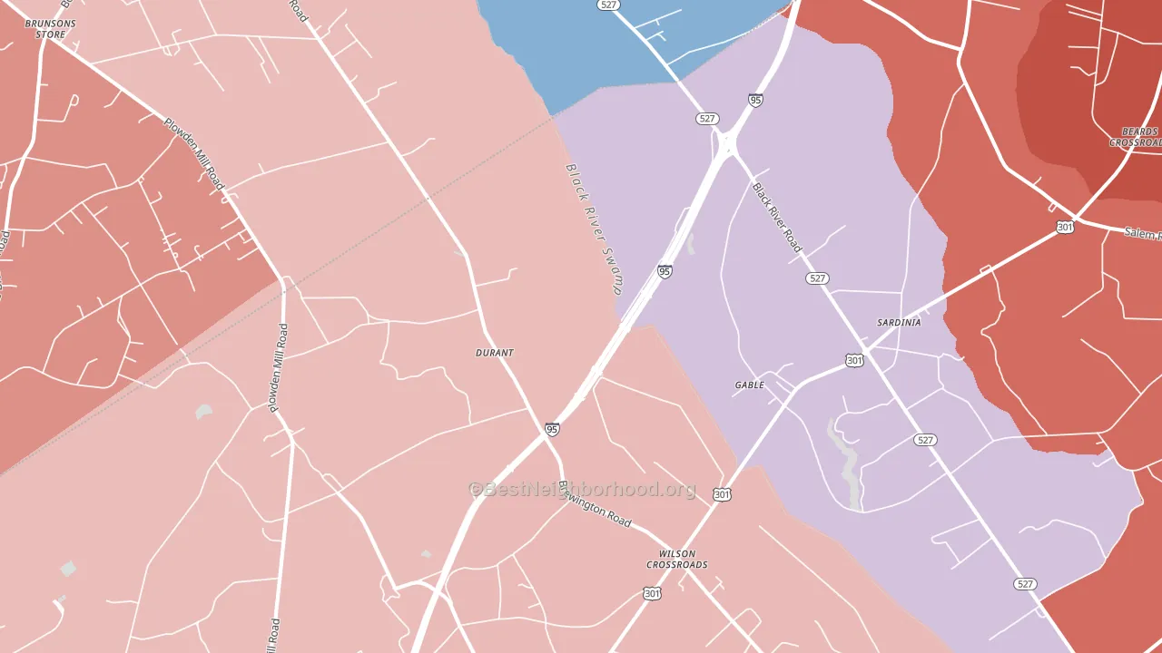 Gable, SC block-group political-lean map