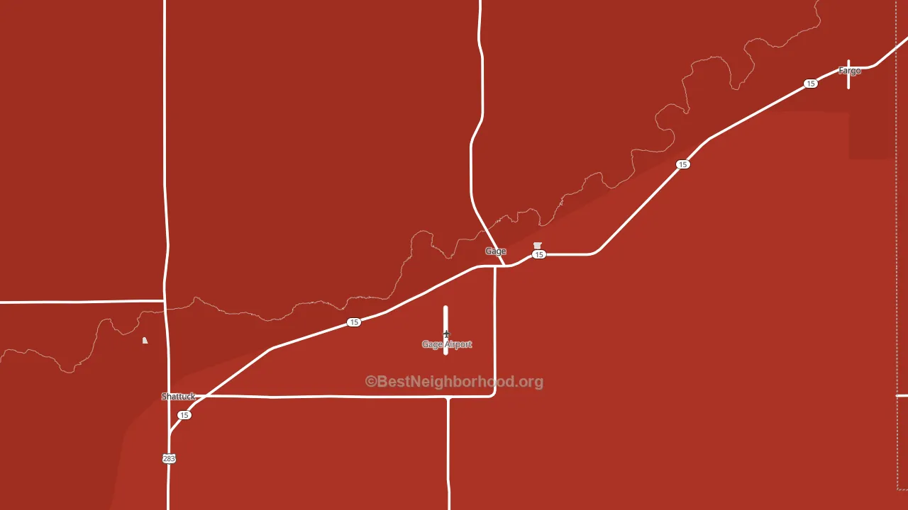 Gage, OK block-group political-lean map