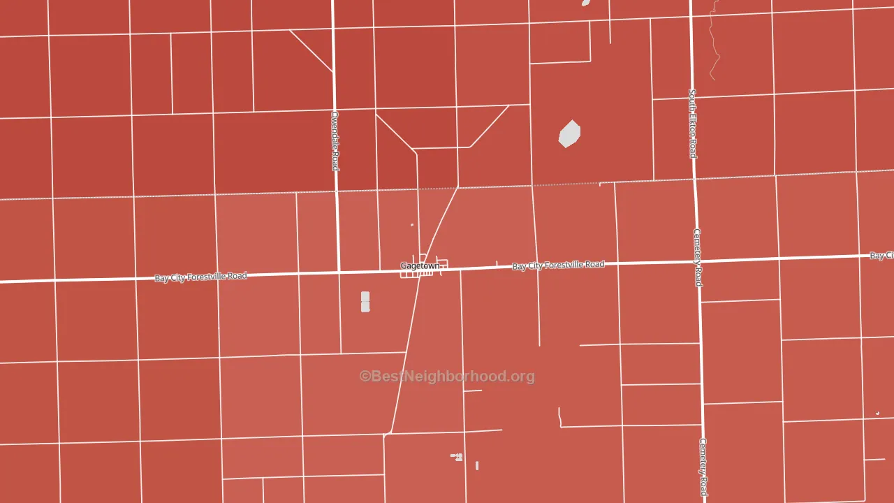 Gagetown, MI block-group political-lean map