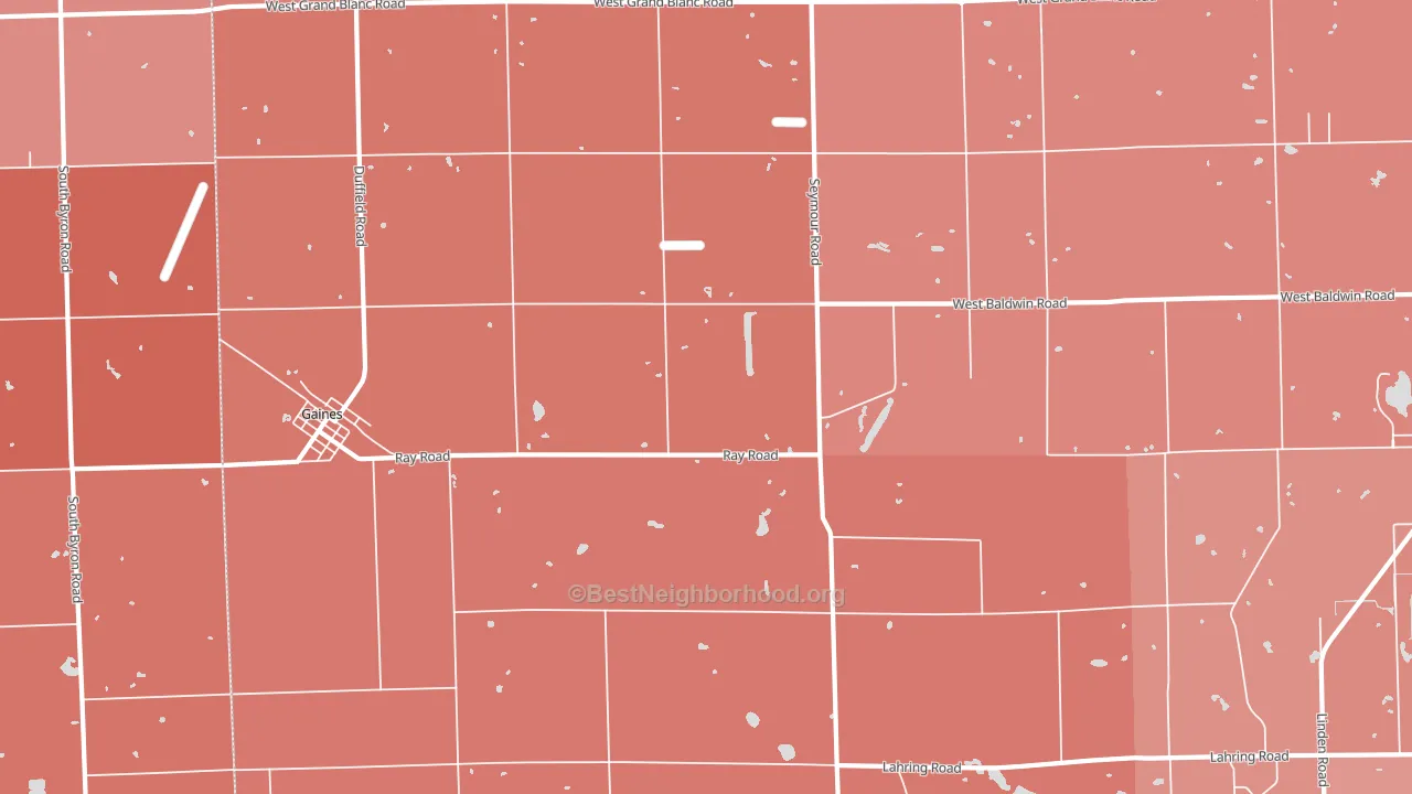 Gaines, MI block-group political-lean map