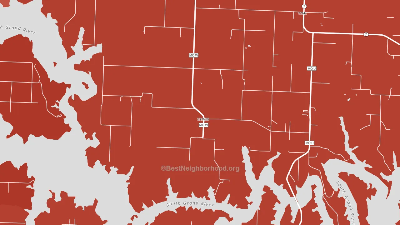 Gaines, MO block-group political-lean map