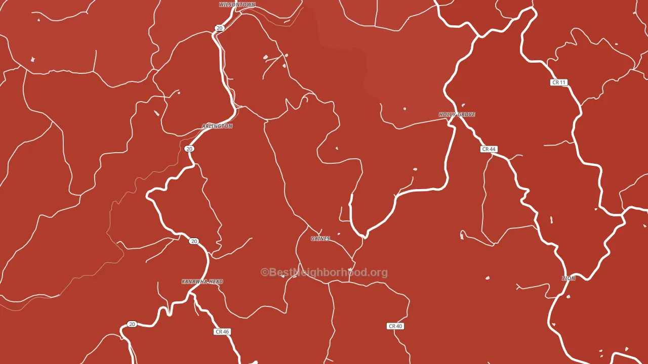 Gaines, WV block-group political-lean map