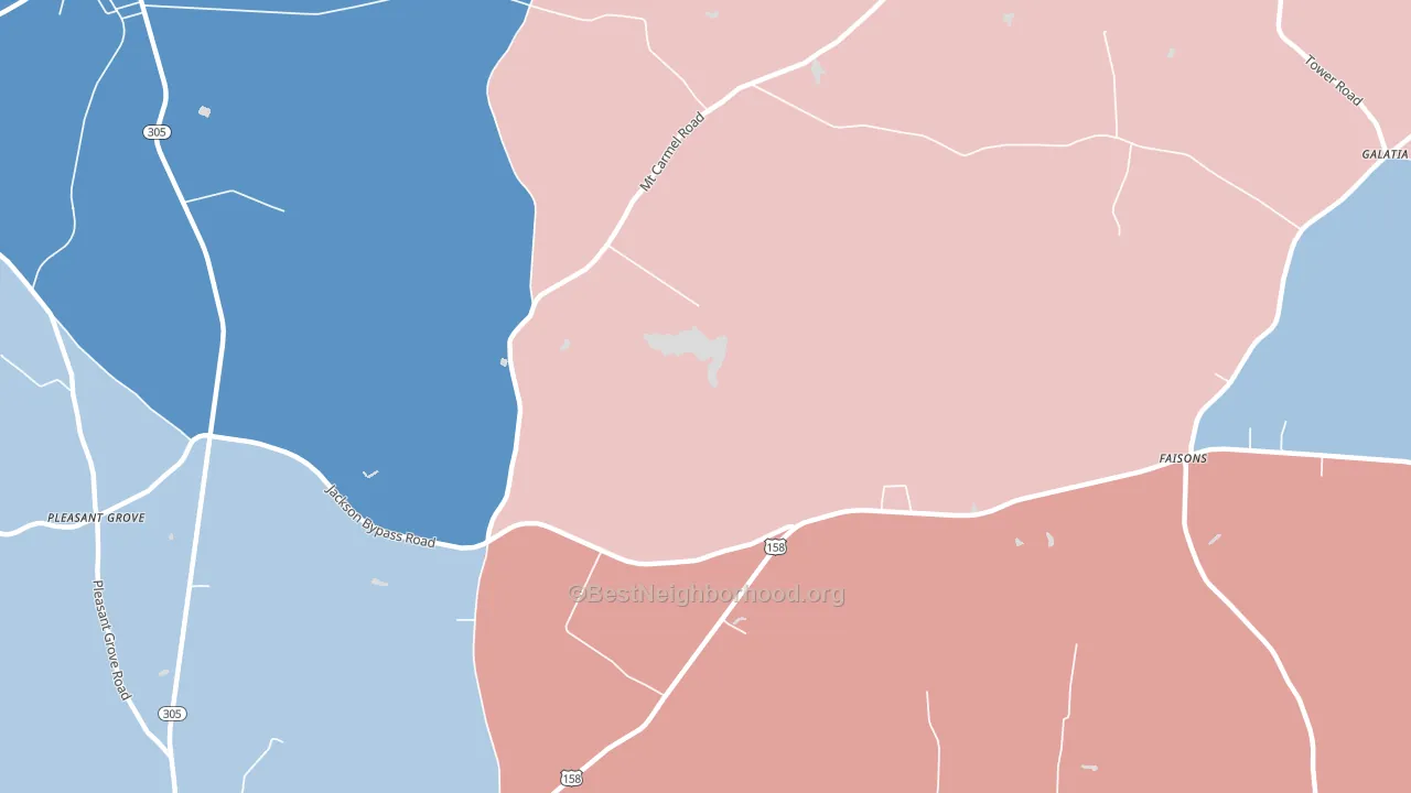 Galatia, NC block-group political-lean map