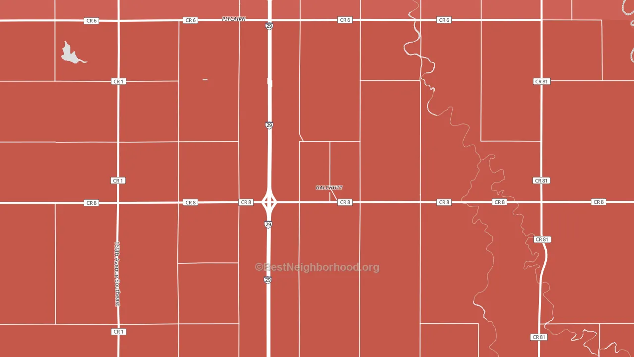 Galchutt, ND block-group political-lean map