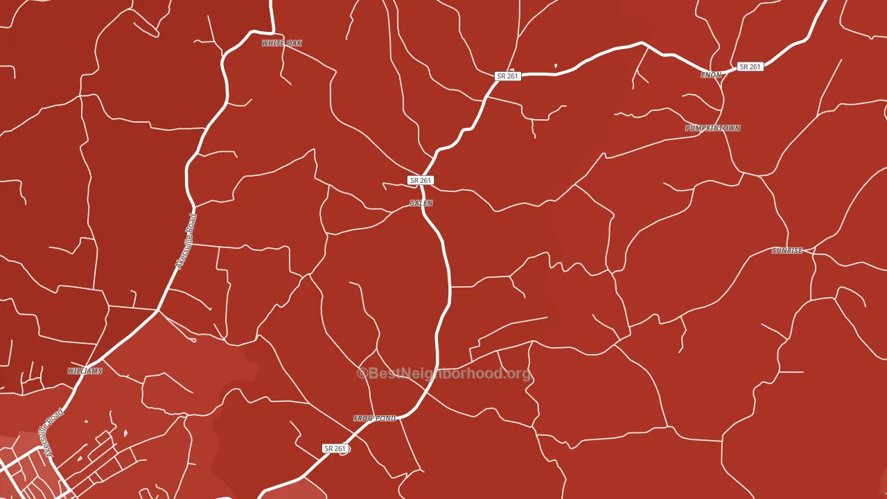 Galen, TN block-group political-lean map