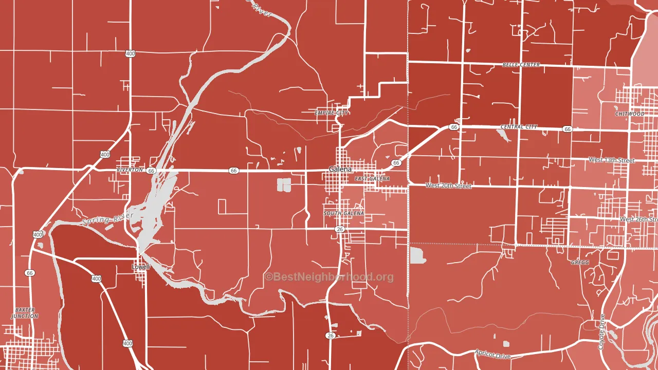 Galena, KS block-group political-lean map
