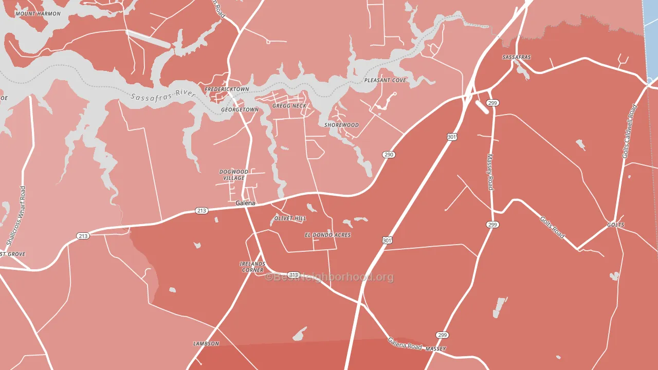 Galena, MD block-group political-lean map
