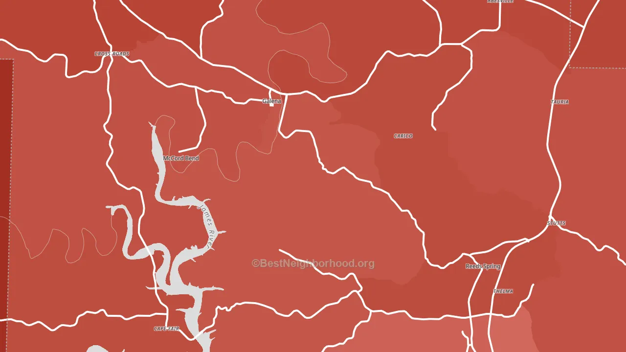 Galena, MO block-group political-lean map