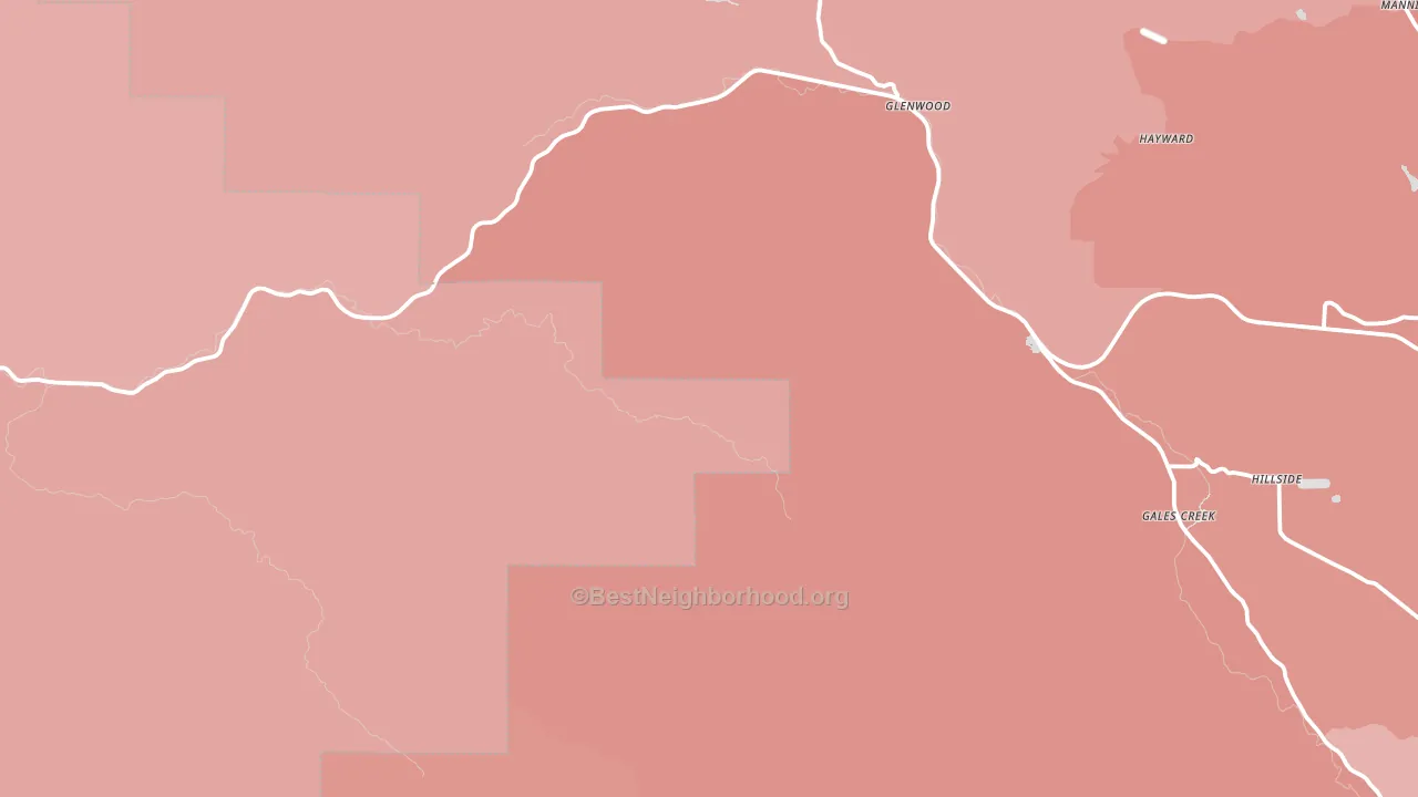 Gales Creek, OR block-group political-lean map