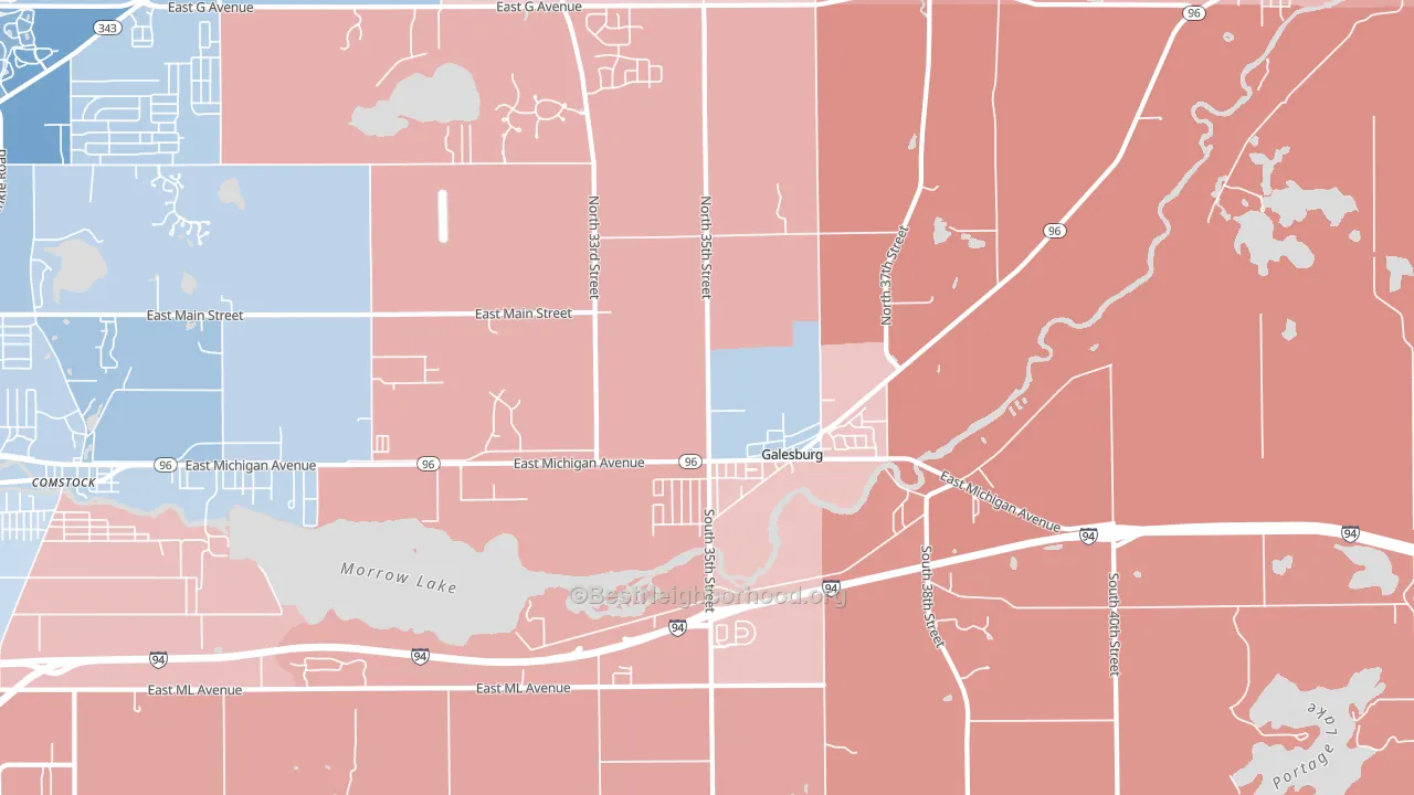 Galesburg, MI block-group political-lean map